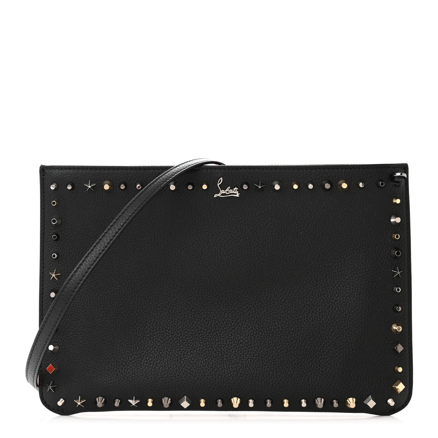 Christian Louboutin Calfskin Empire Trashmix Spike Loubiclutch Clutch Black 1 of 10