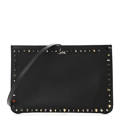 Christian Louboutin Calfskin Empire Trashmix Spike Loubiclutch Clutch Black 1 of 10
