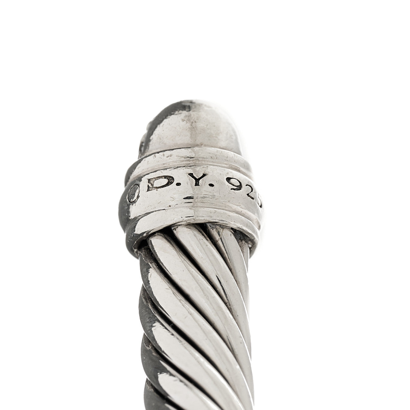 Sterling Silver Pave Diamond 5mm Cable Classics Bracelet
