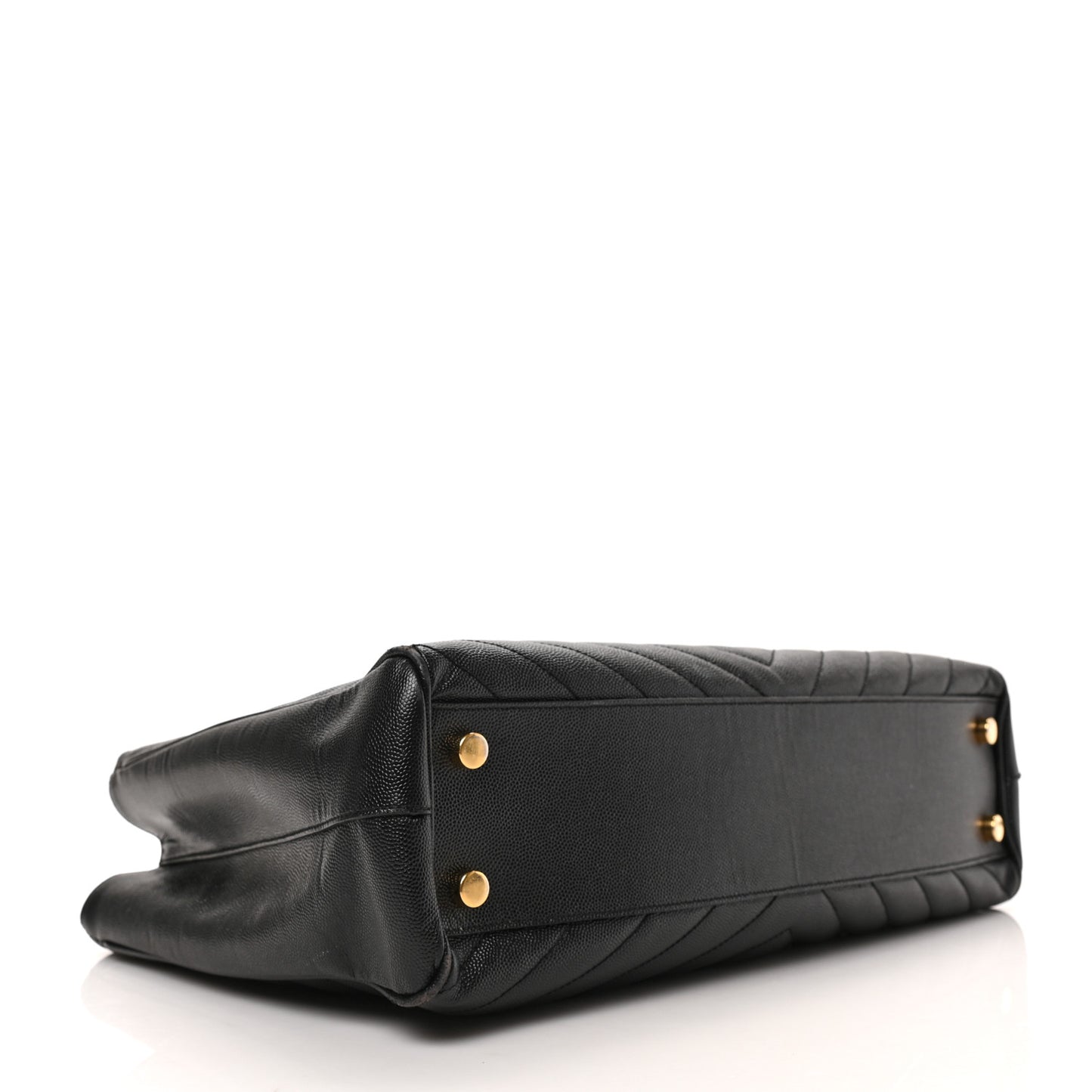 Grain De Poudre Matelasse Chevron Monogram Shopping Bag Black