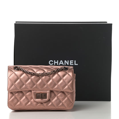 Chanel Metallic Grained Calfskin Quilted 2.55 Reissue Mini Flap Copper Pink 11 of 11