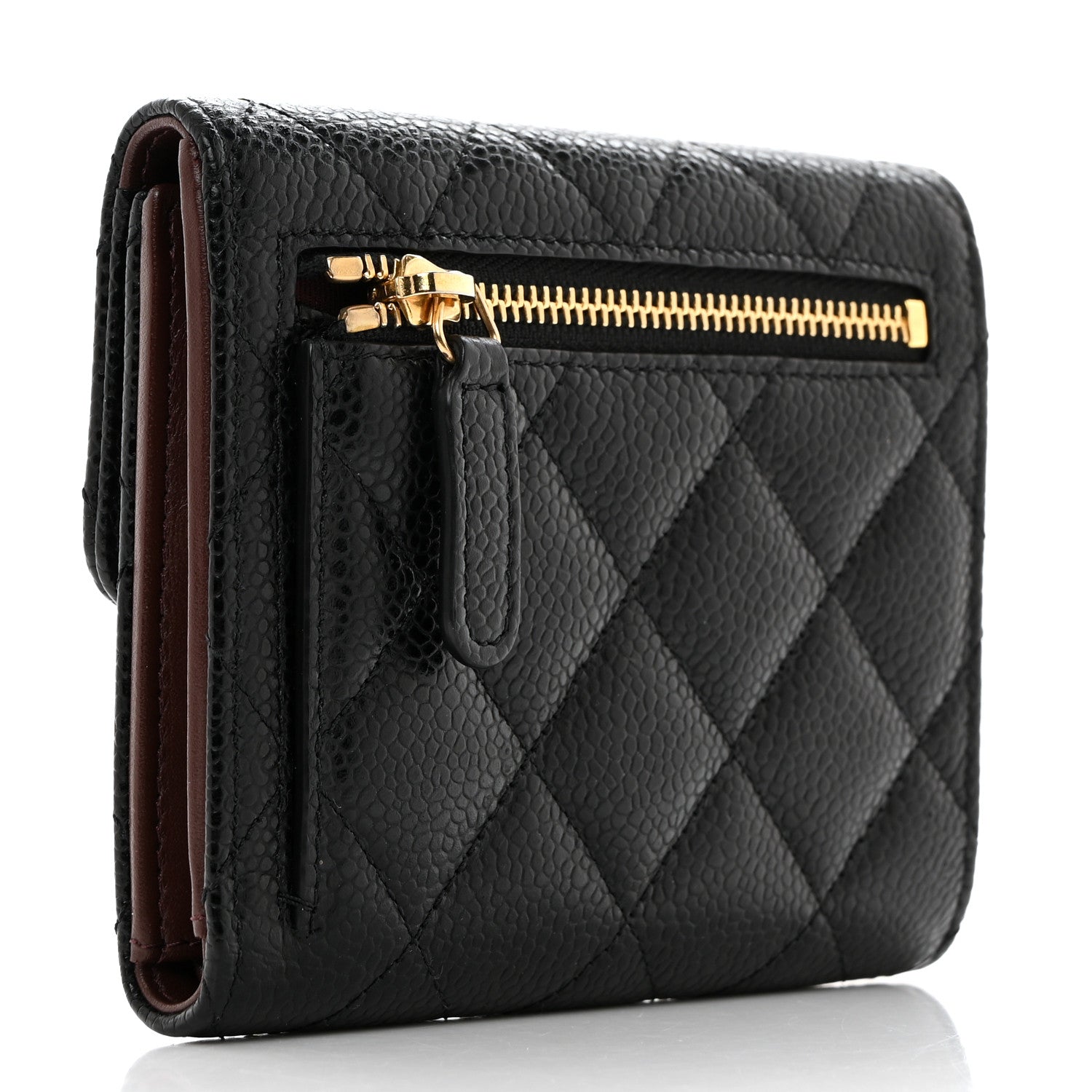 Chanel Caviar Quilted Compact Flap Wallet Black 3 of 8