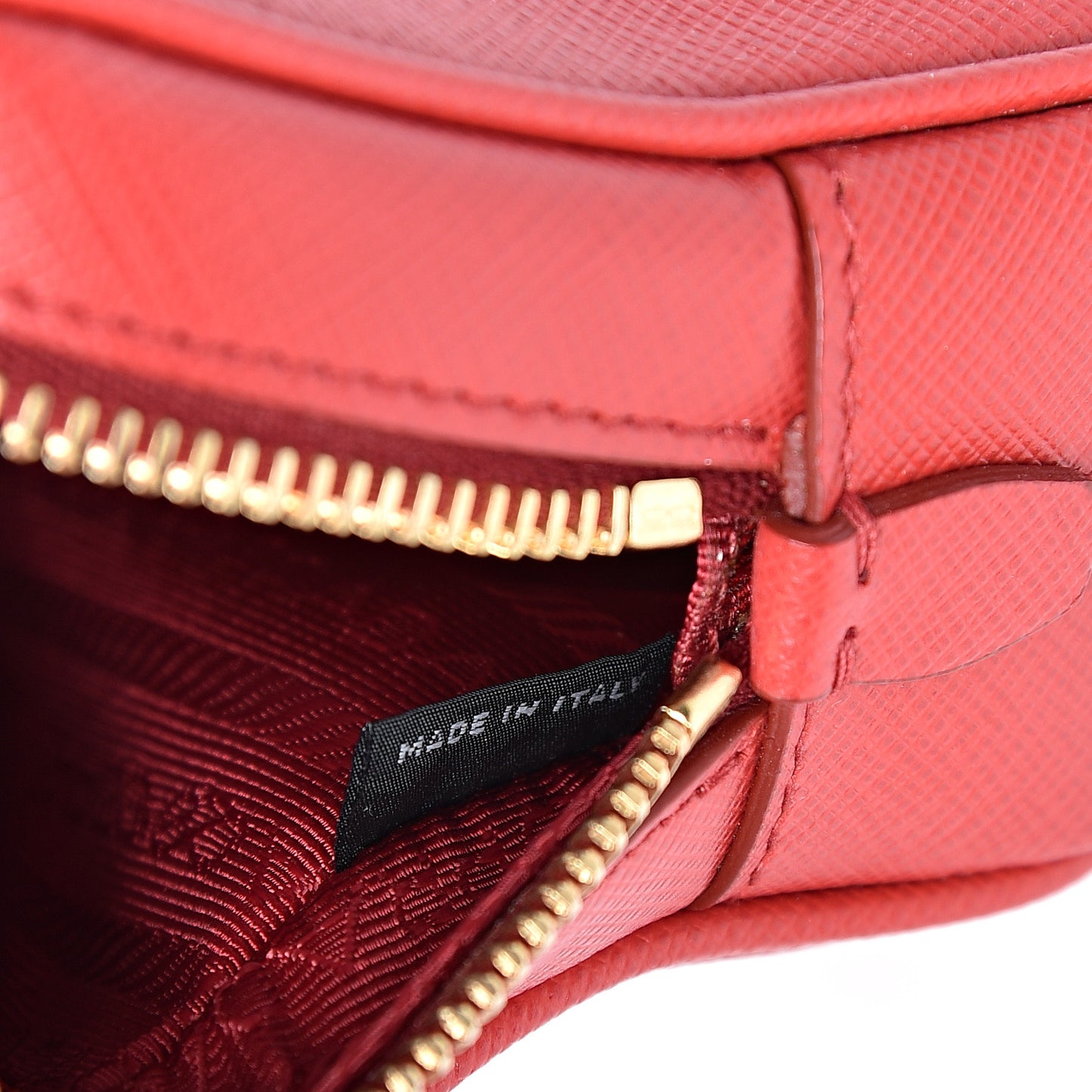 Saffiano Mini Camera Crossbody Bag Fuoco