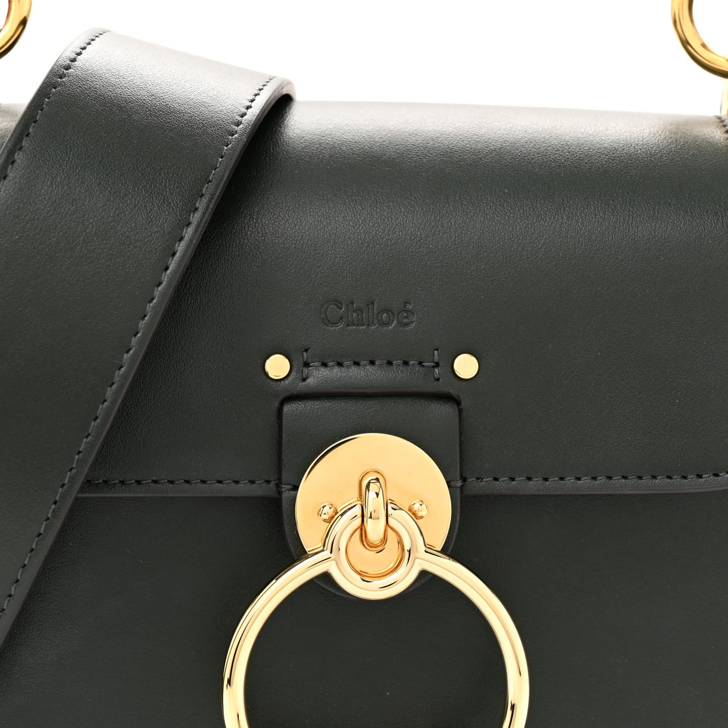 Calfskin Suede Small Tess Bag Deep Forest