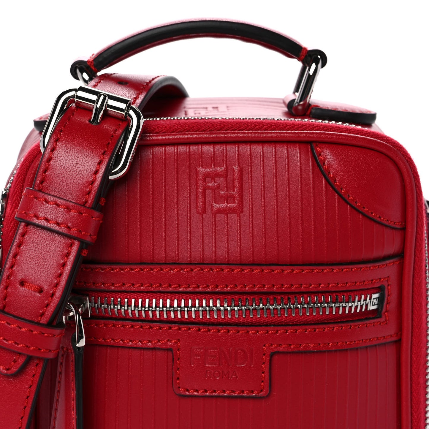 Vitello Astro Rubber Effect Mini Trolley Bag Fragola
