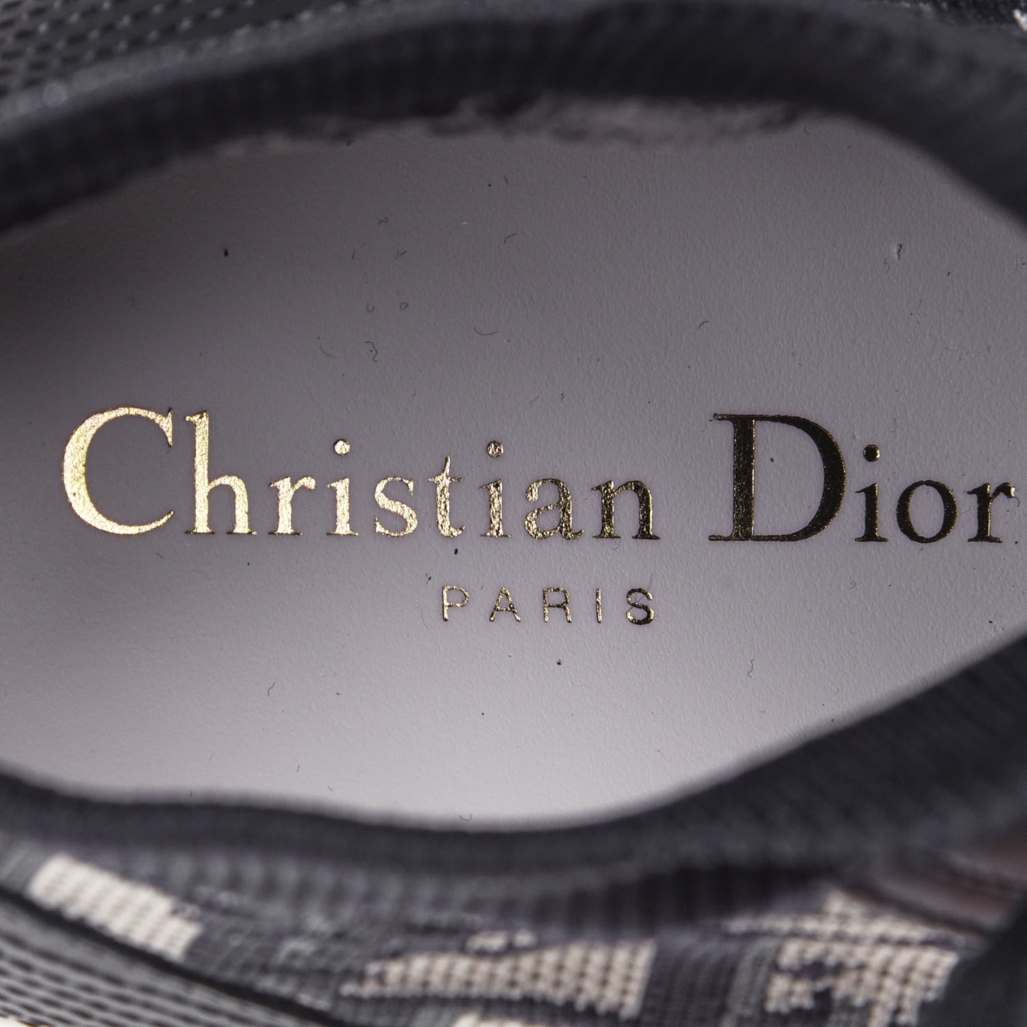 Christian Dior Technical Knit Calfskin Oblique Womens Walk'n Dior Mid Top Sneakers 37.5 Deep Blue 9 of 11