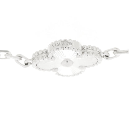 Van Cleef & Arpels 18K White Gold 5 Motifs Guilloche Vintage Alhambra Bracelet 3 of 5
