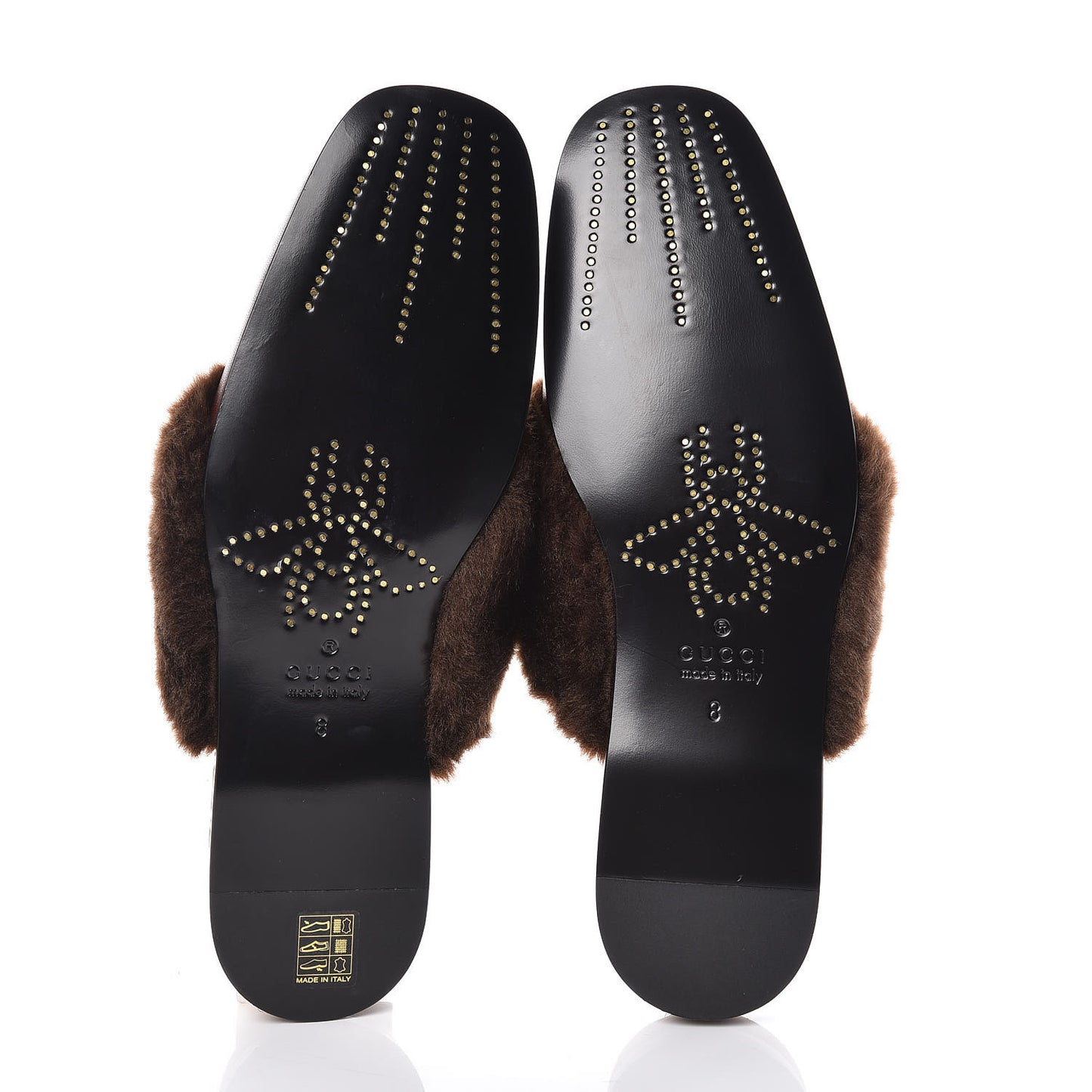 Calfskin Faux Fur Mens Lawrence Slippers 8 Scan Brown