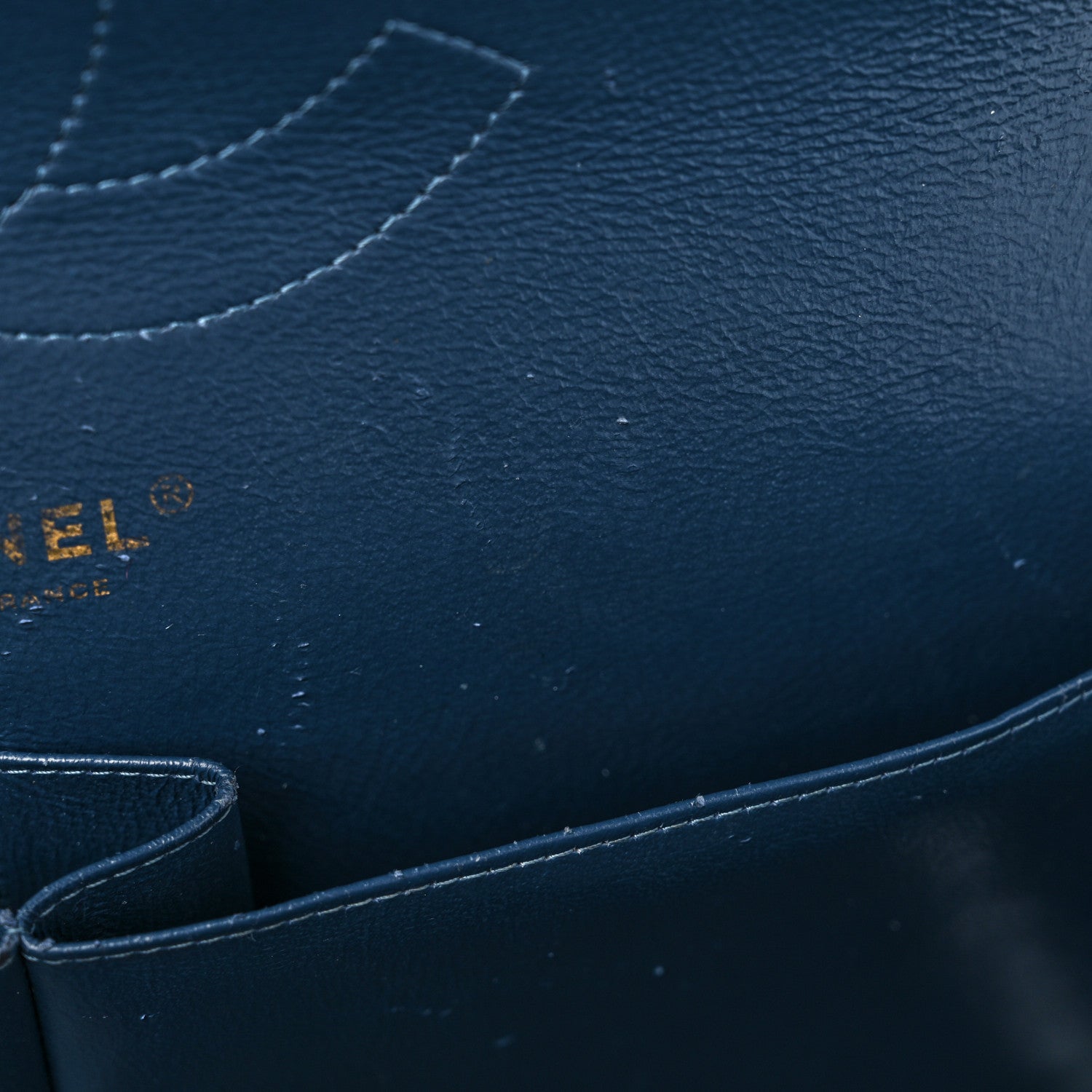 Chanel Metallic Caviar Quilted Jumbo Double Flap Dark Blue 11 of 15