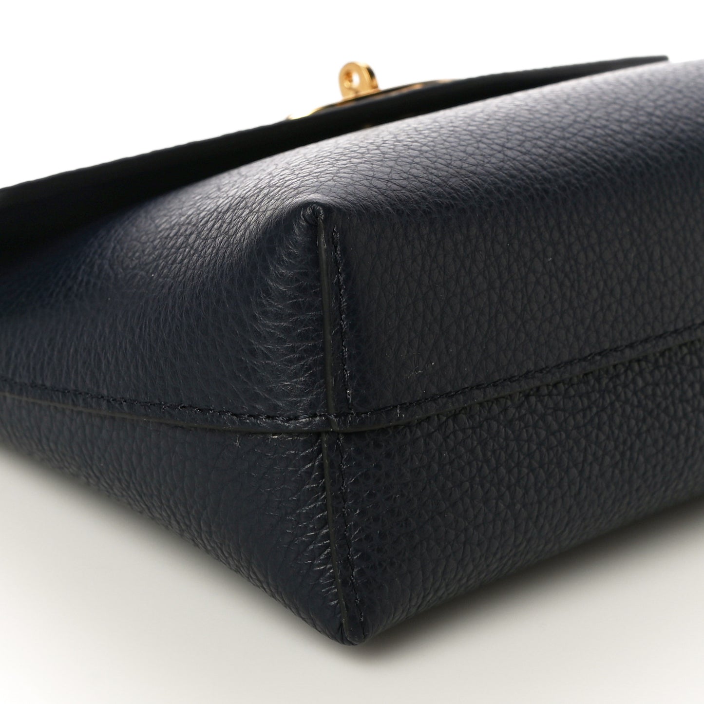 Classic Grain Calfskin Darley Cosmetic Pouch Bright Navy