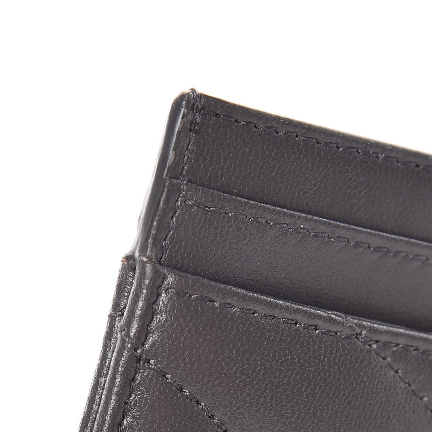 Calfskin Y Quilted Monogram LouLou Credit Card Case Asphalt