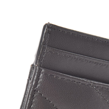 Saint Laurent Calfskin Y Quilted Monogram LouLou Credit Card Case Asphalt 10 of 11
