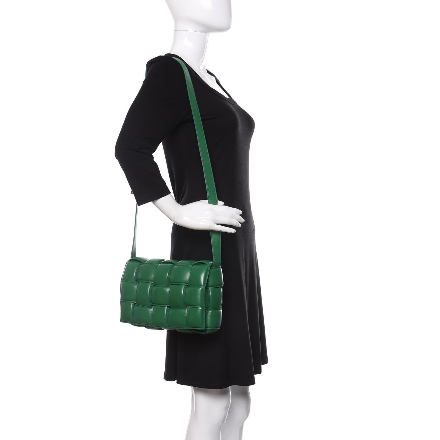 Nappa Maxi Intreccio Padded Cassette Crossbody Bag Racing Green