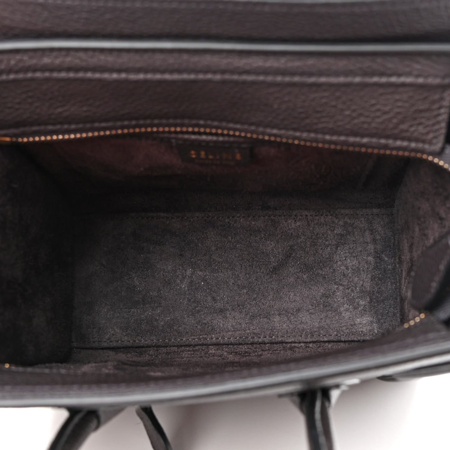 Drummed Calfskin Nano Luggage Liquorice