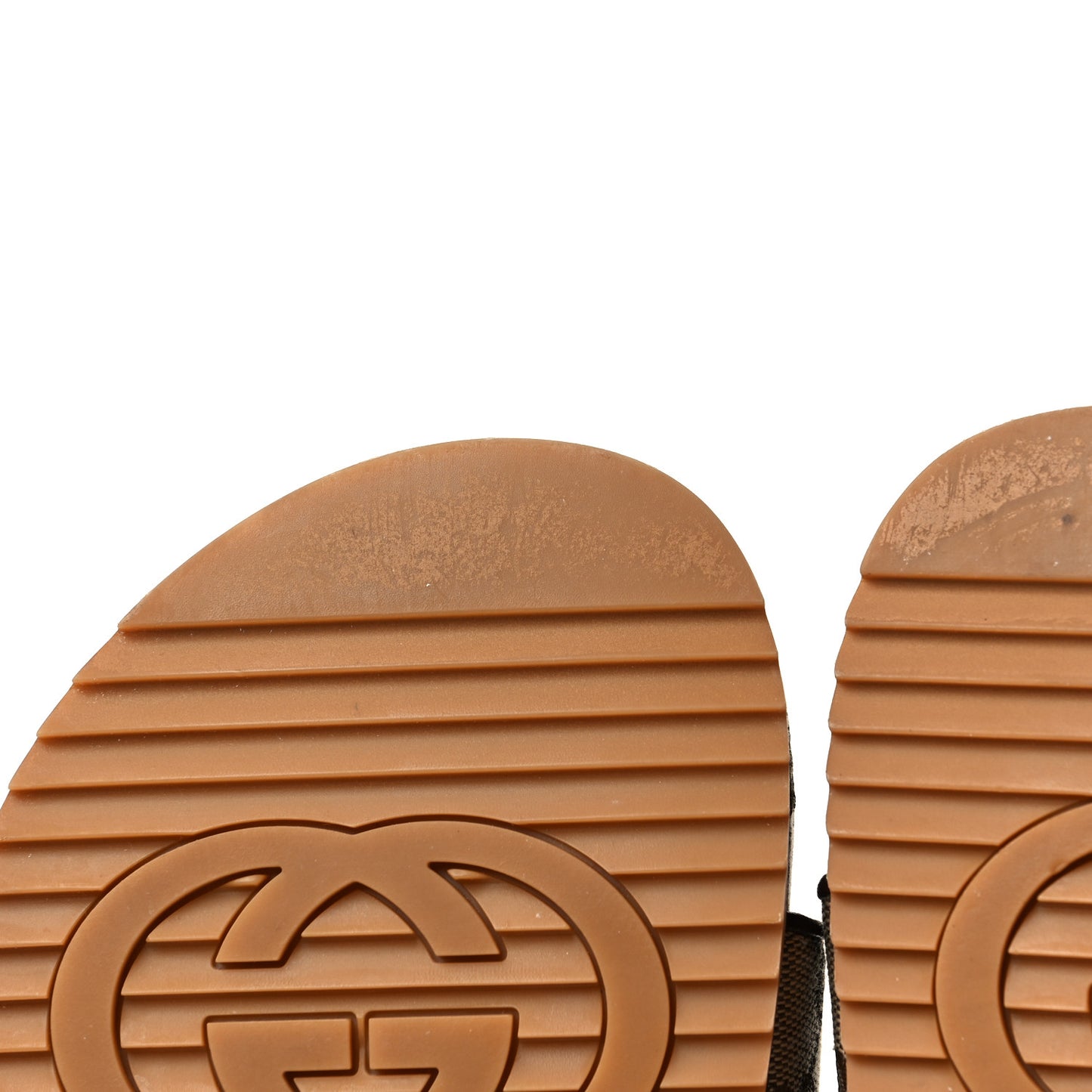 GG Monogram Lavaredo Eco Fabric Mens Slide Sandals With Straps 9 Beige Ebony Light Brown