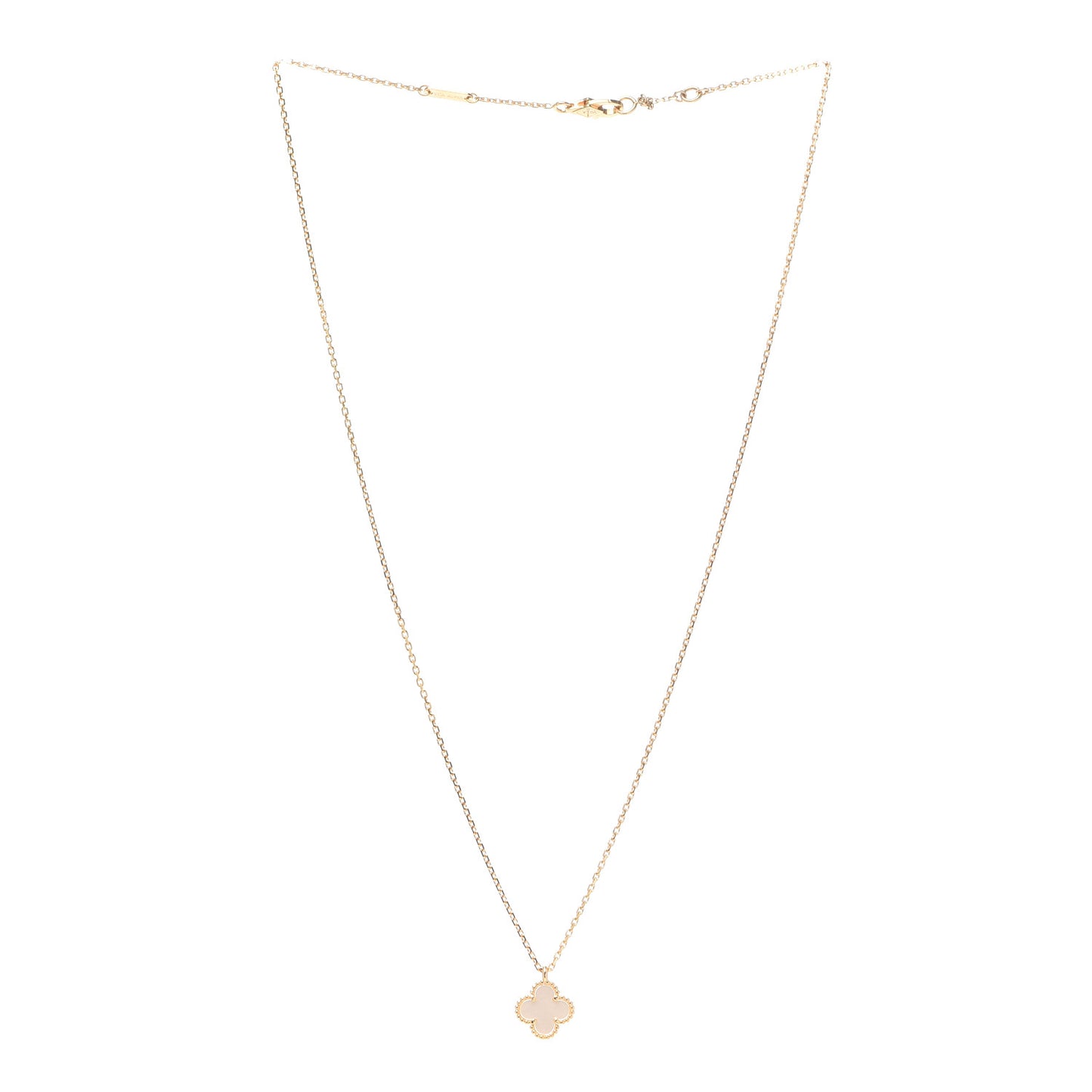 18K Yellow Gold Mother of Pearl Sweet Alhambra Pendant Necklace