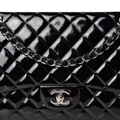 Chanel Patent Quilted Jumbo Double Flap Black 7 of 10