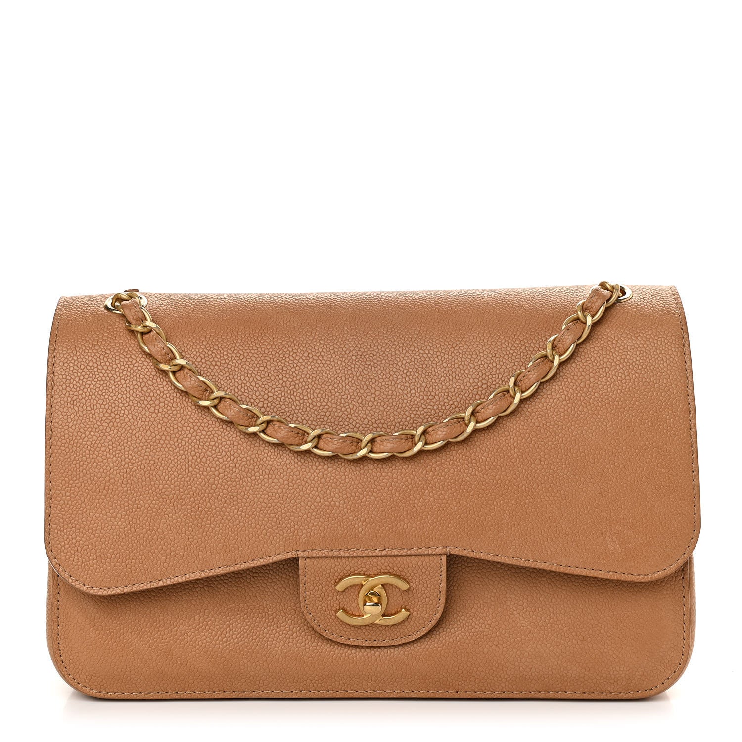 Chanel Grained Calfskin Jumbo Classic Pure Double Flap Beige 1 of 13