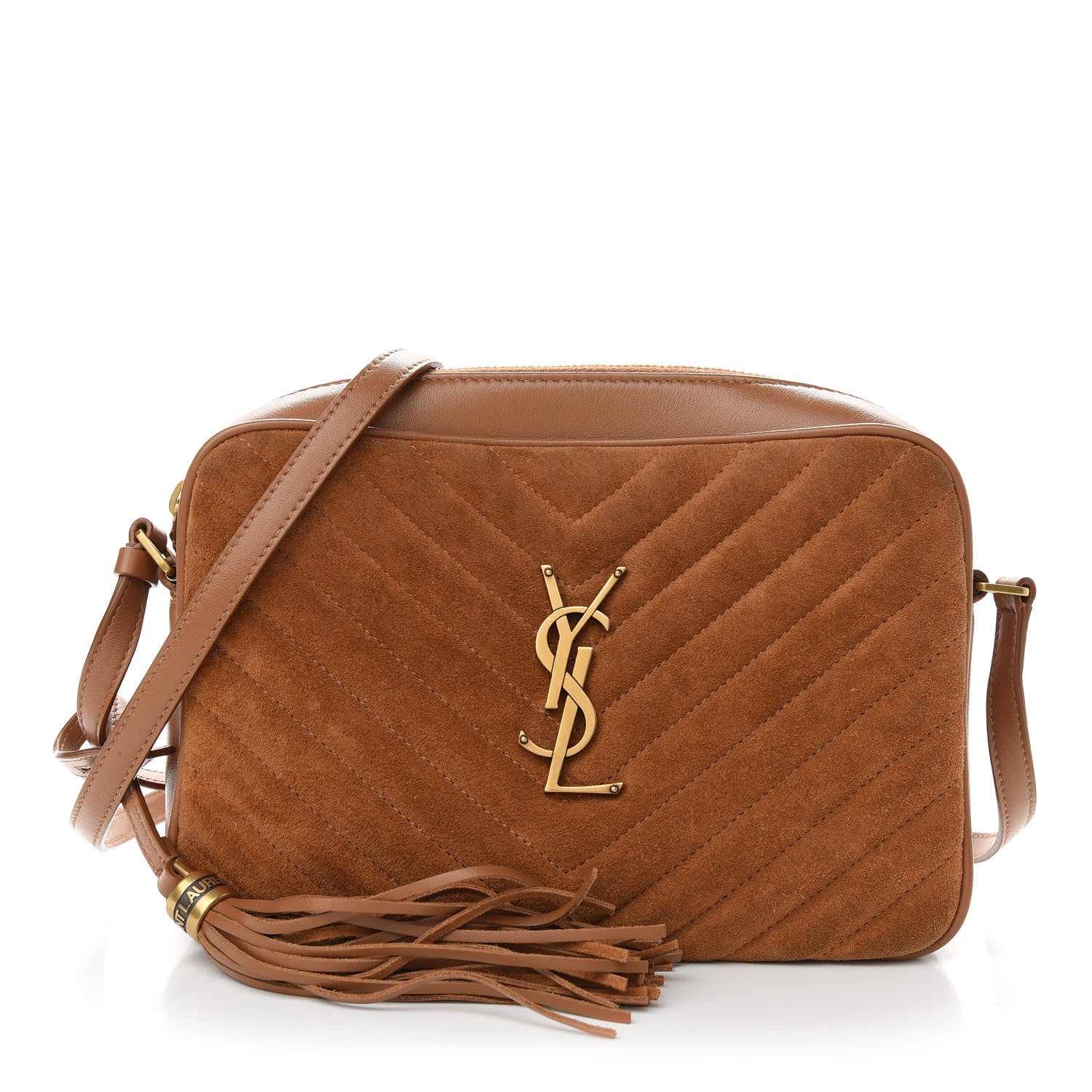 Saint Laurent Suede Matelasse Monogram Lou Camera Bag Cinnamon 1 of 10