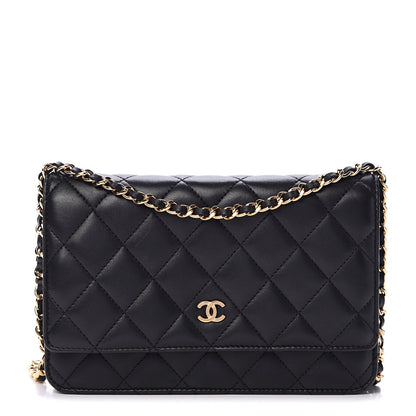 Chanel Lambskin Quilted Wallet On Chain WOC Black 1 of 14