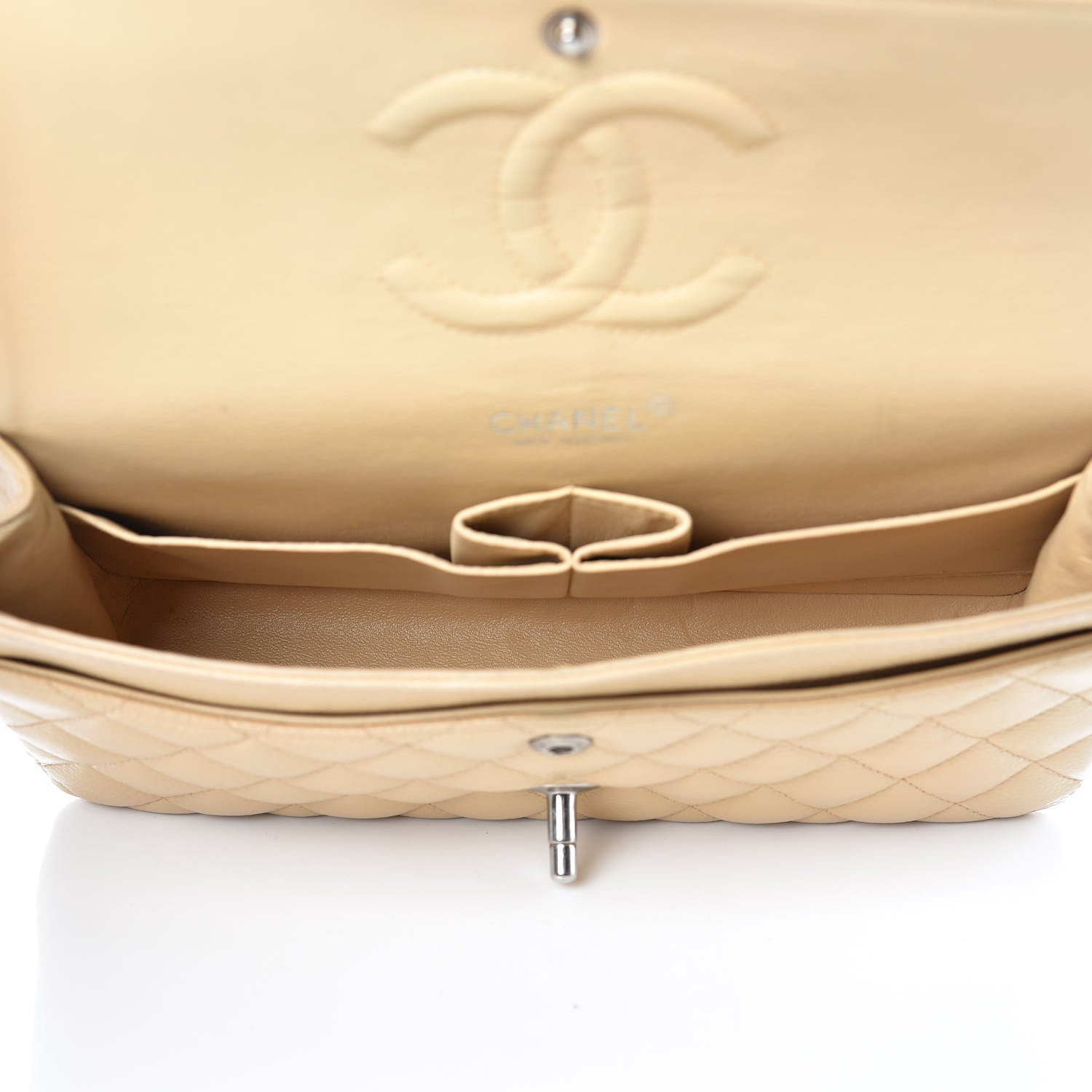 Chanel Caviar Quilted Medium Double Flap Beige Clair 5 of 16
