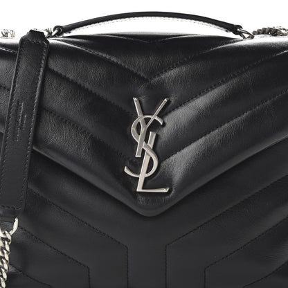 Saint Laurent Calfskin Y Quilted Monogram Small Loulou Chain Satchel Black 9 of 9