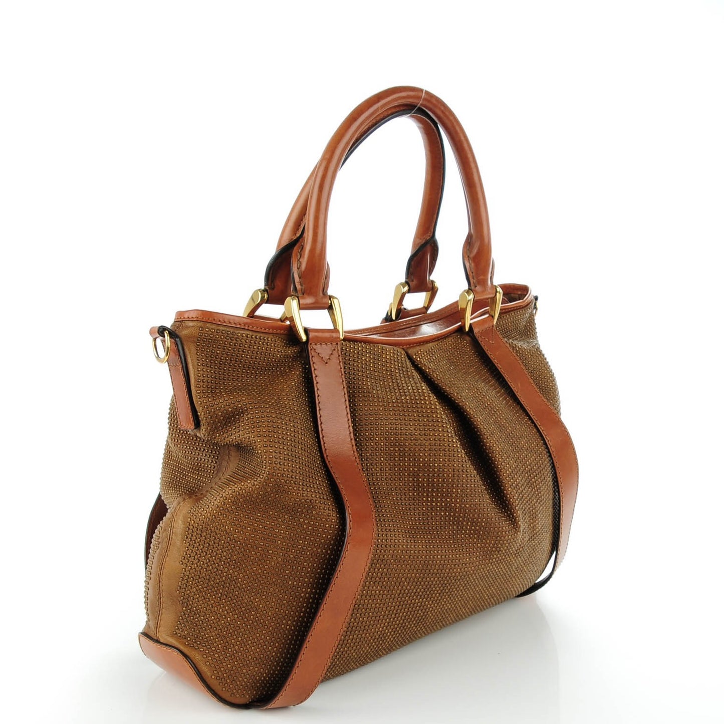 Prorsum Calfskin Studded Knight Tote Brown