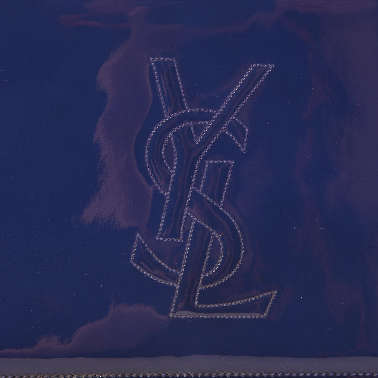 Patent Calfskin Monogram Large Belle De Jour Clutch Royal Blue