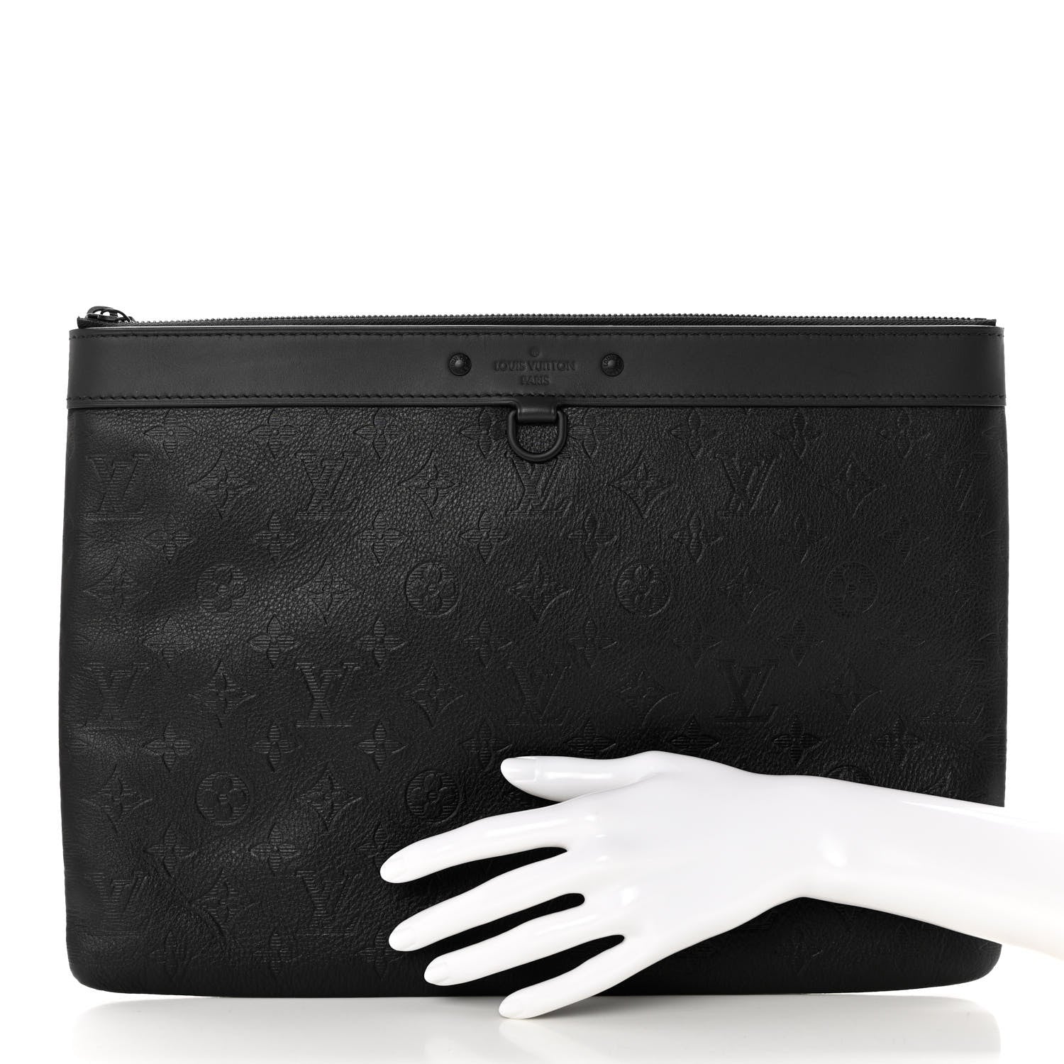 Louis Vuitton Calfskin Monogram Shadow Discovery Pochette Black 2 of 7