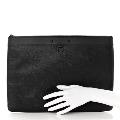 Louis Vuitton Calfskin Monogram Shadow Discovery Pochette Black 2 of 7