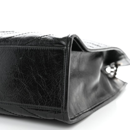 Saint Laurent Crinkled Calfskin Matelasse Monogram Large Niki Shopper Tote Black 10 of 11