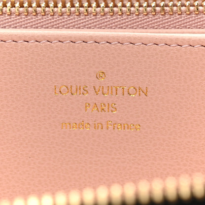 Louis Vuitton Lambskin Embossed Monogram LV Ski Coussin Zippy Wallet Black Pink 6 of 7