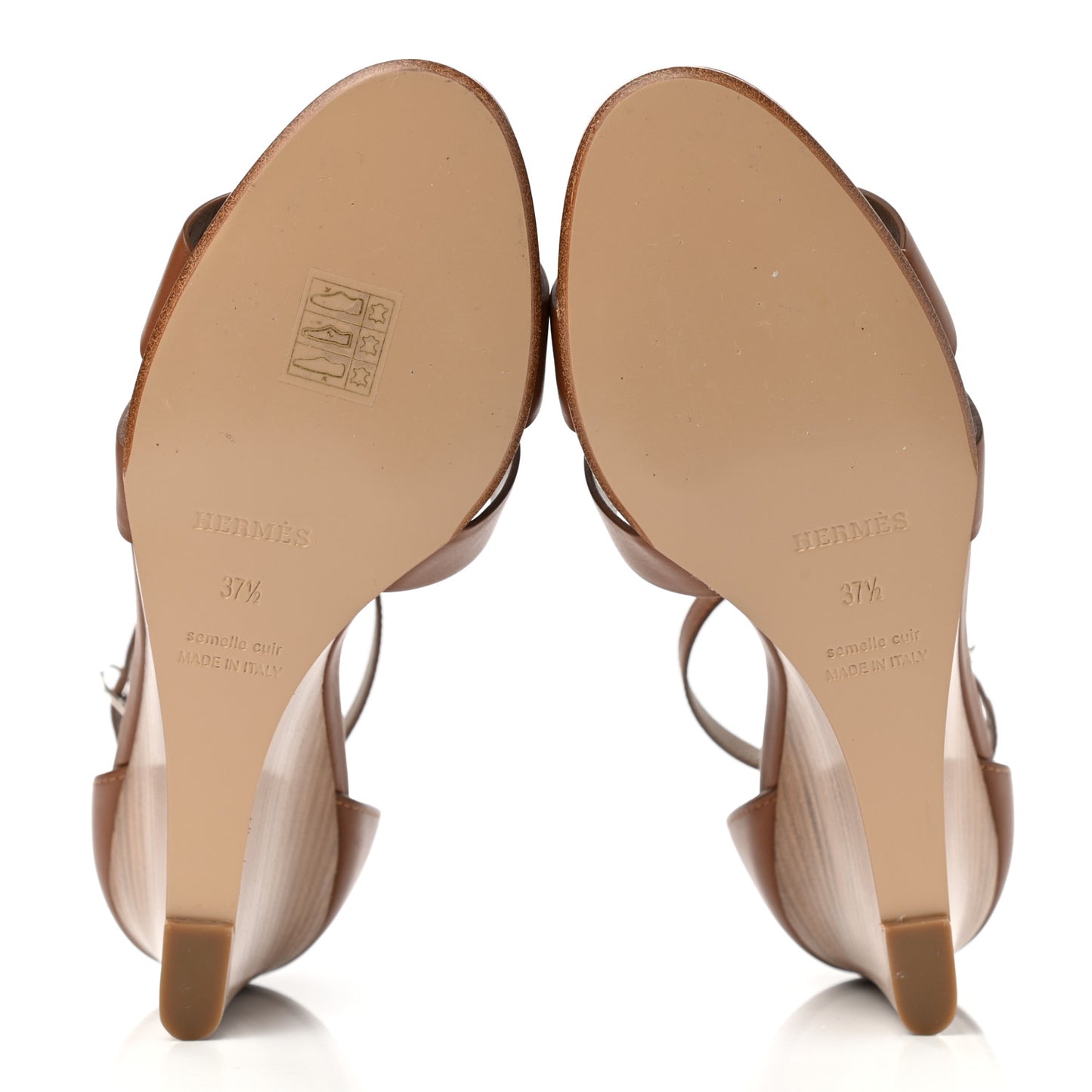 Calfskin Legend Wedge Sandals 37.5 Gold
