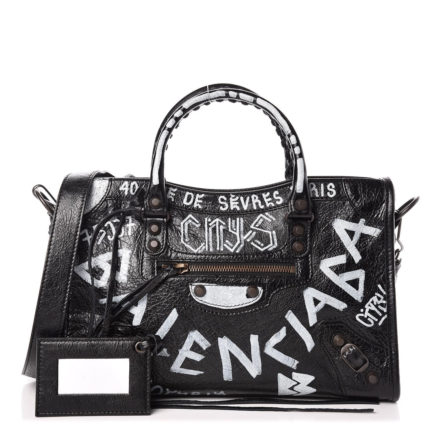 Agneau Classic Hardware Graffiti All Over S City Black