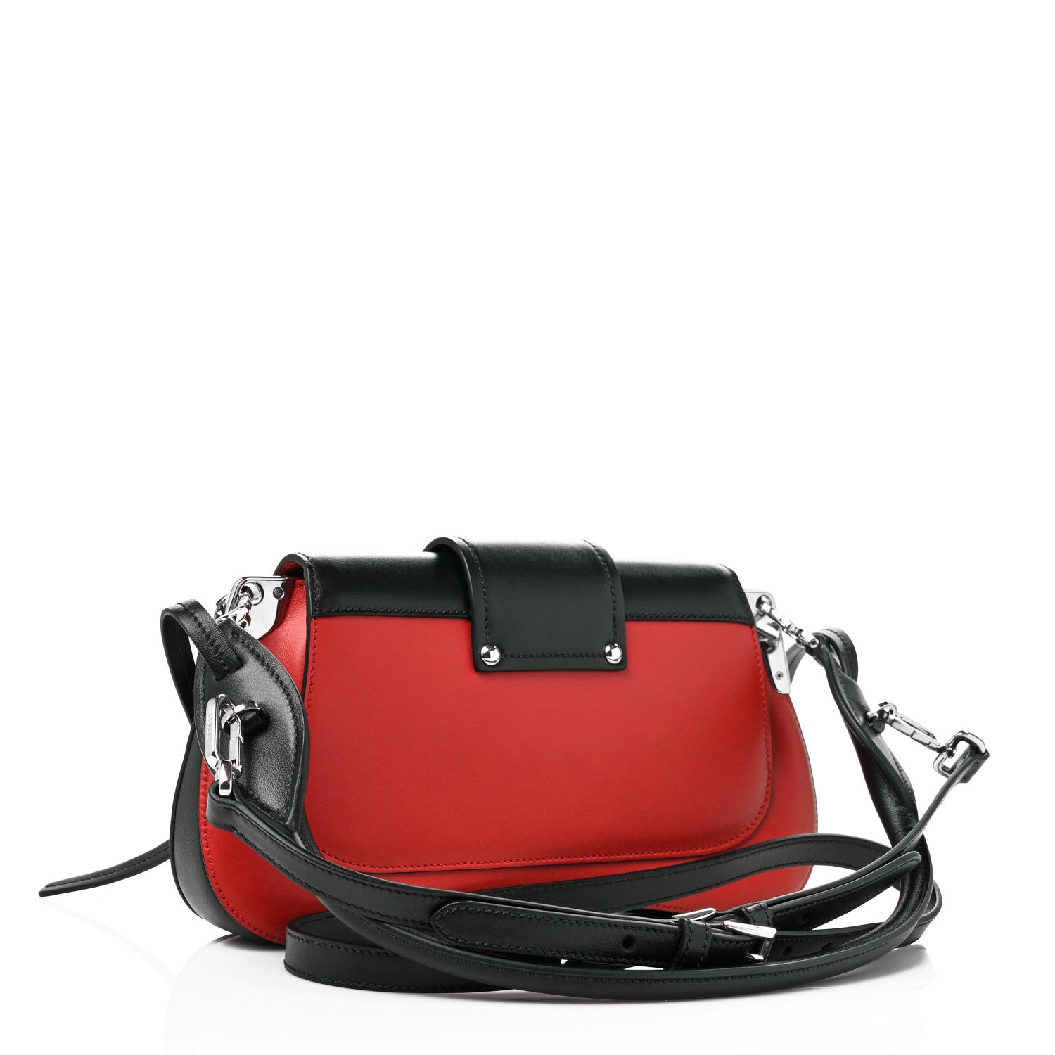Prada City Calfskin Sidonie Shoulder Bag Rosso Black 3 of 10
