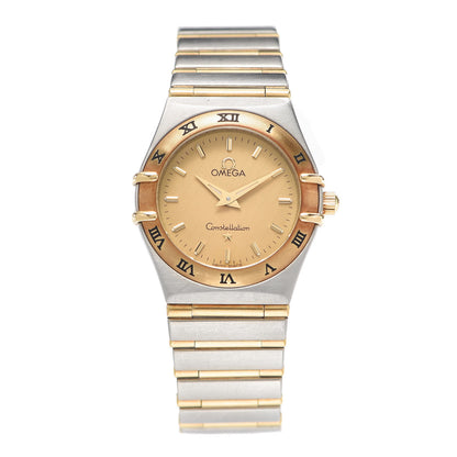 Omega Stainless Steel 18K Yellow Gold 25mm Constellation 95 Quartz Watch Champagne 1272.10.00 1 of 6