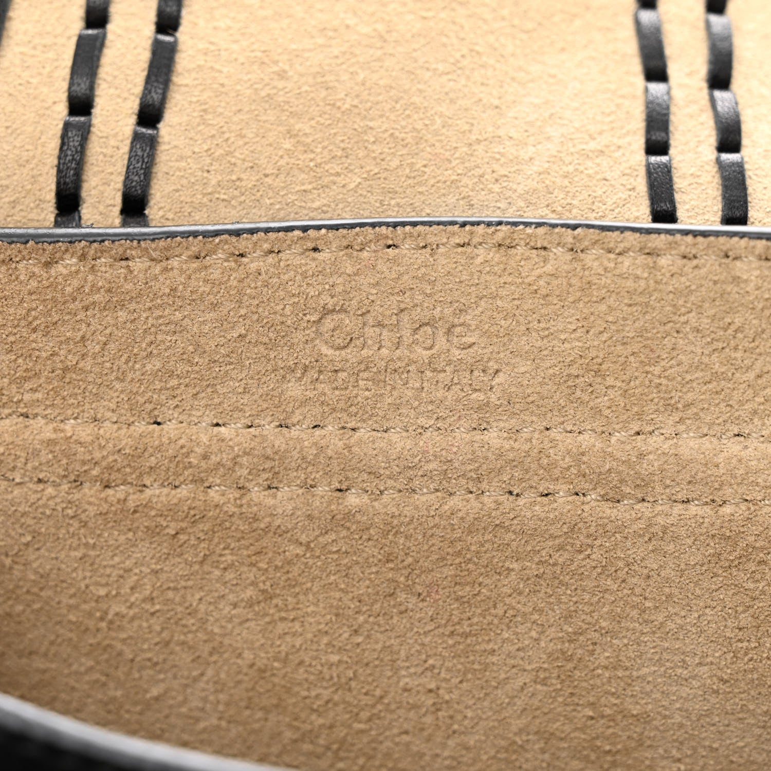Chloe Suede Calfskin Braided Mini Hudson Shoulder Bag Black 6 of 14