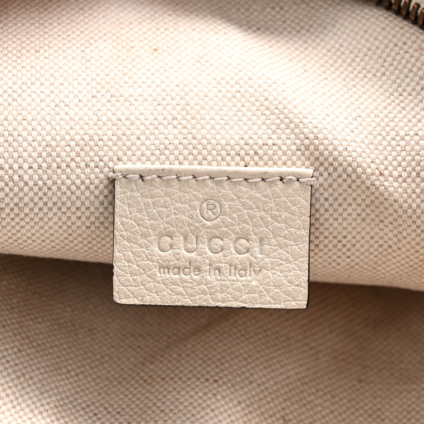 Grained Calfskin Logo Belt Bag White