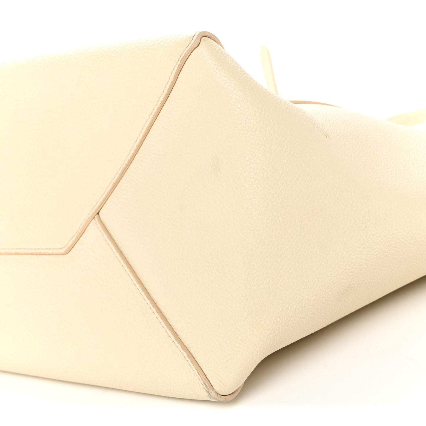 Soft Grained Calfskin Small Belt Cabas Phantom Cream