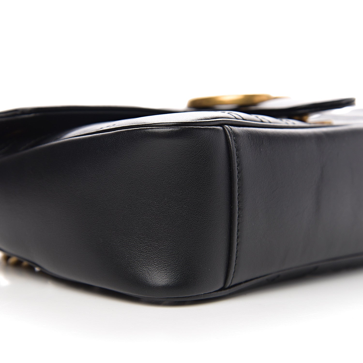 Gucci Calfskin Matelasse Small GG Marmont Shoulder Bag Black 7 of 9