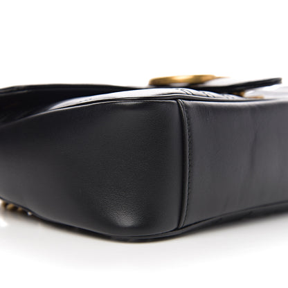 Gucci Calfskin Matelasse Small GG Marmont Shoulder Bag Black 7 of 9