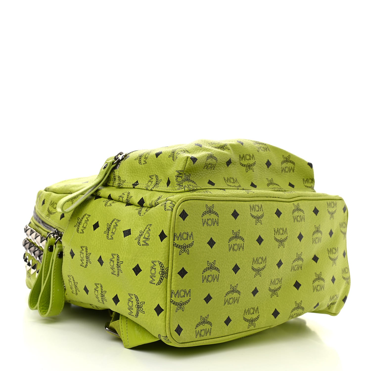 MCM Visetos Crown Stud Medium Stark Backpack Green 3 of 10