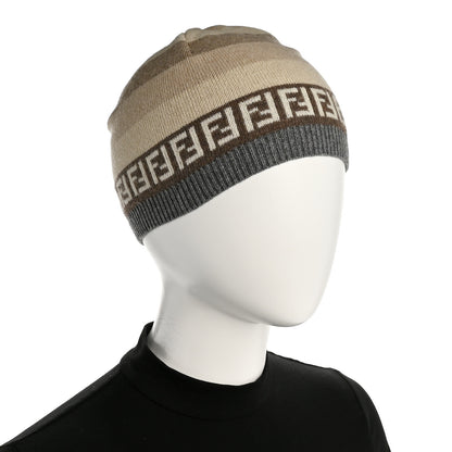Fendi Wool Knit Zucca Beanie Beige 2 of 4