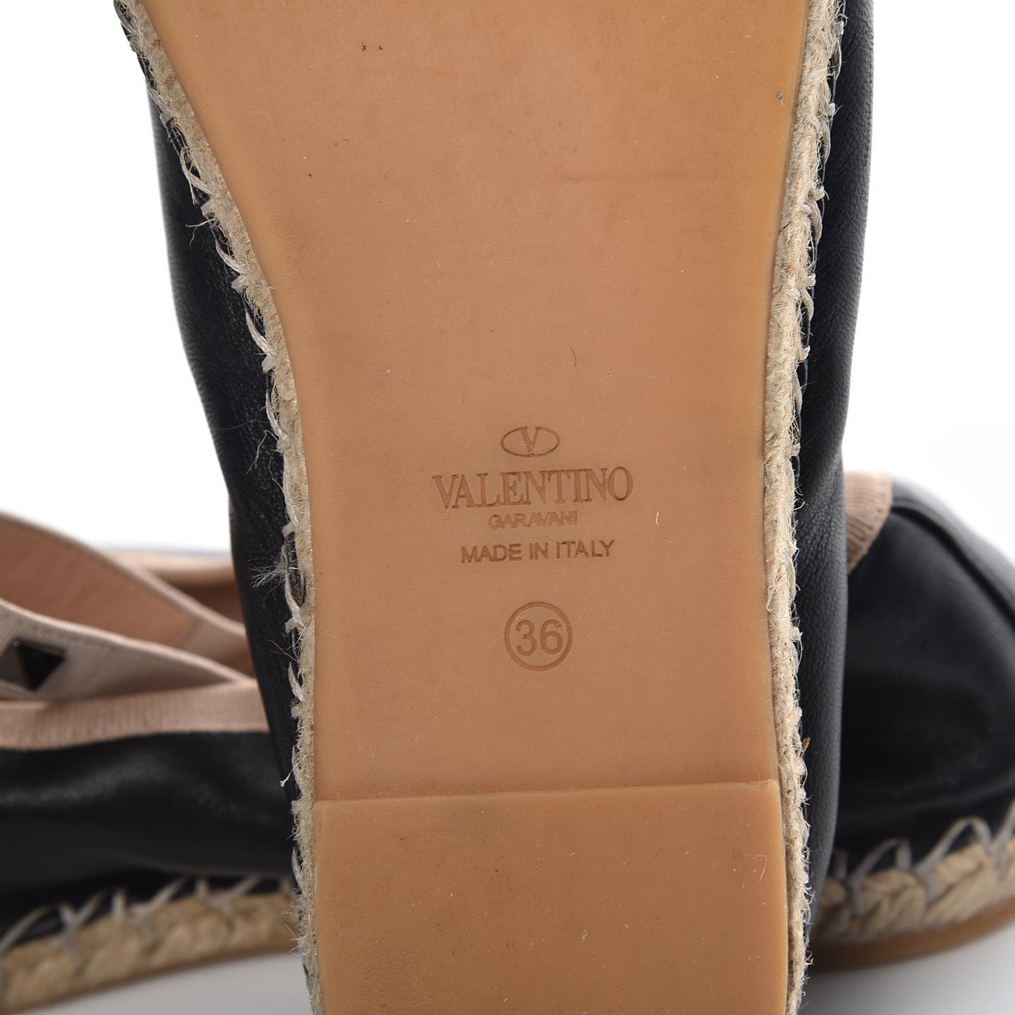 Nappa Rockstud Ballerina Espadrille Flats 36 Black