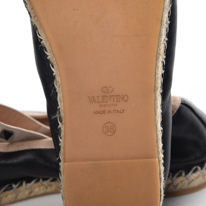 Valentino Garavani Nappa Rockstud Ballerina Espadrille Flats 36 Black 8 of 18