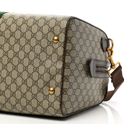 Gucci GG Supreme Monogram Textured Dollar Calfskin Web Medium Ophidia Carry-On Duffle Bag Beige Ebony New Acero 11 of 11