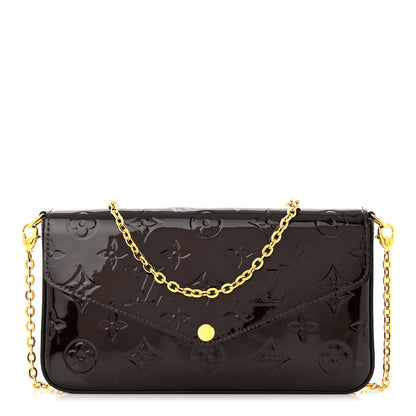 Louis Vuitton Vernis Pochette Felicie Chain Wallet Amarante 3 of 11