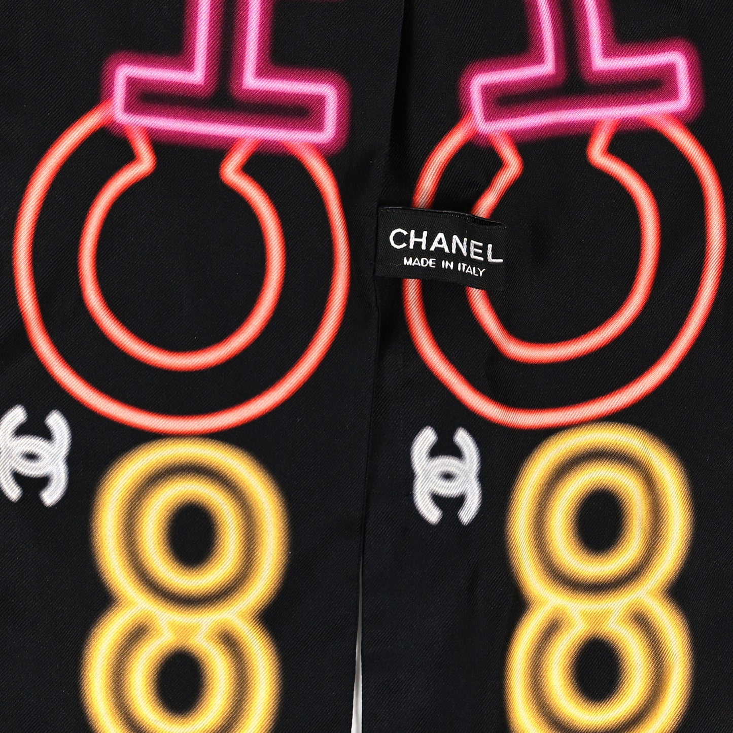 Silk Neon CC Bandeau Scarf Black Multicolor