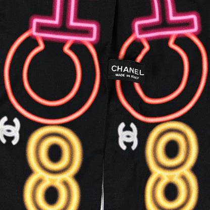 Chanel Silk Neon CC Bandeau Scarf Black Multicolor 3 of 3