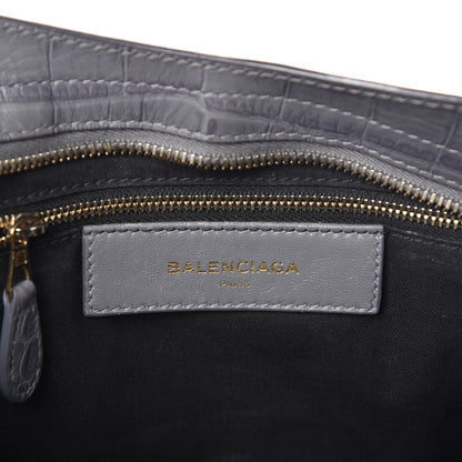 Balenciaga Calfskin Crocodile Embossed Giant 12 Gold Hardware City Gris Beton 7 of 12